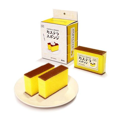 【日本 aisen】 長崎 蜂蜜蛋糕 海綿 x4入/盒 菜瓜布 洗碗海綿 洗碗菜瓜布