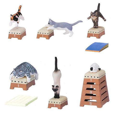 【日本Stasto】動物愛好系列-貓咪跳箱扭蛋 公仔玩具 寵物貓