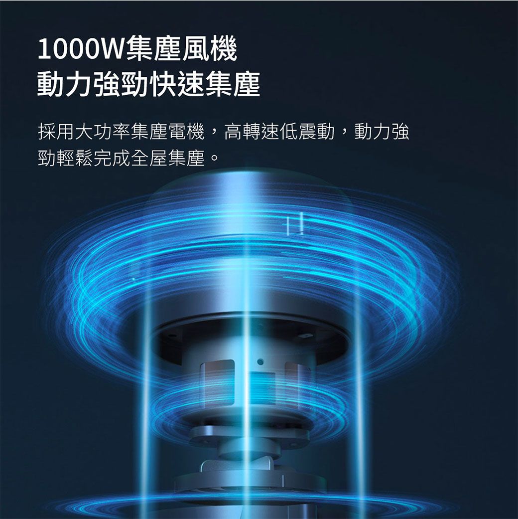 1000W集塵風機動力強勁快速集塵採用大功率集塵電機,高轉速低震動,動力強勁輕鬆完成全屋集塵。