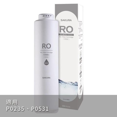 【SAKURA 櫻花】RO淨水器專用RO膜濾心(600G)F0186 一支