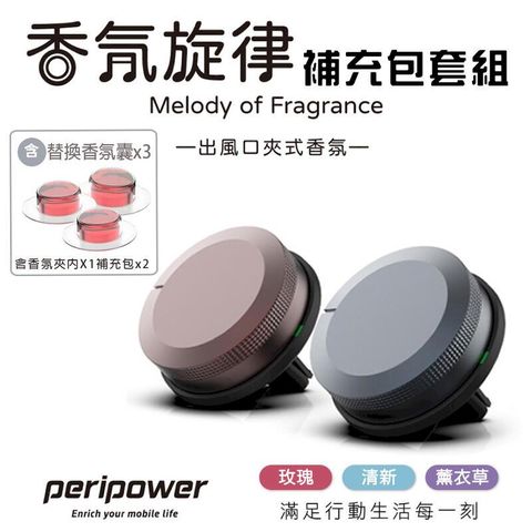 【peripower】香氛旋律 出風口夾式香氛 補充包套組