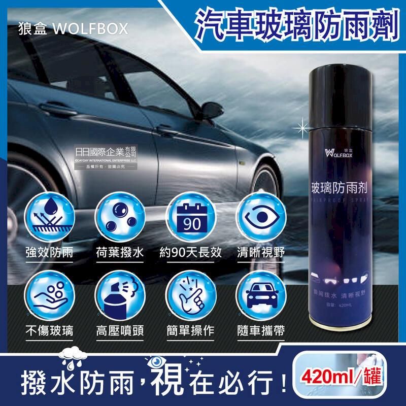  狼盒WOLFBOX-奈米科技汽車玻璃防雨劑420ml/藍罐