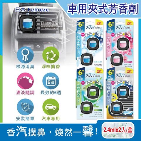 日本風倍清-汽車空調專用夾式空氣芳香劑2.4mlx2入/盒