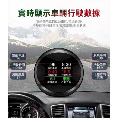 [2023新款] HUD 坡度儀 抬頭顯示器 車速 時間 電瓶電壓