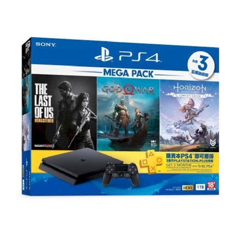 PS4 MEGA PACK 同捆組 (極致黑 主機)