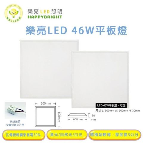 樂亮 46W 60*60公分 LED平板燈(一組2入)