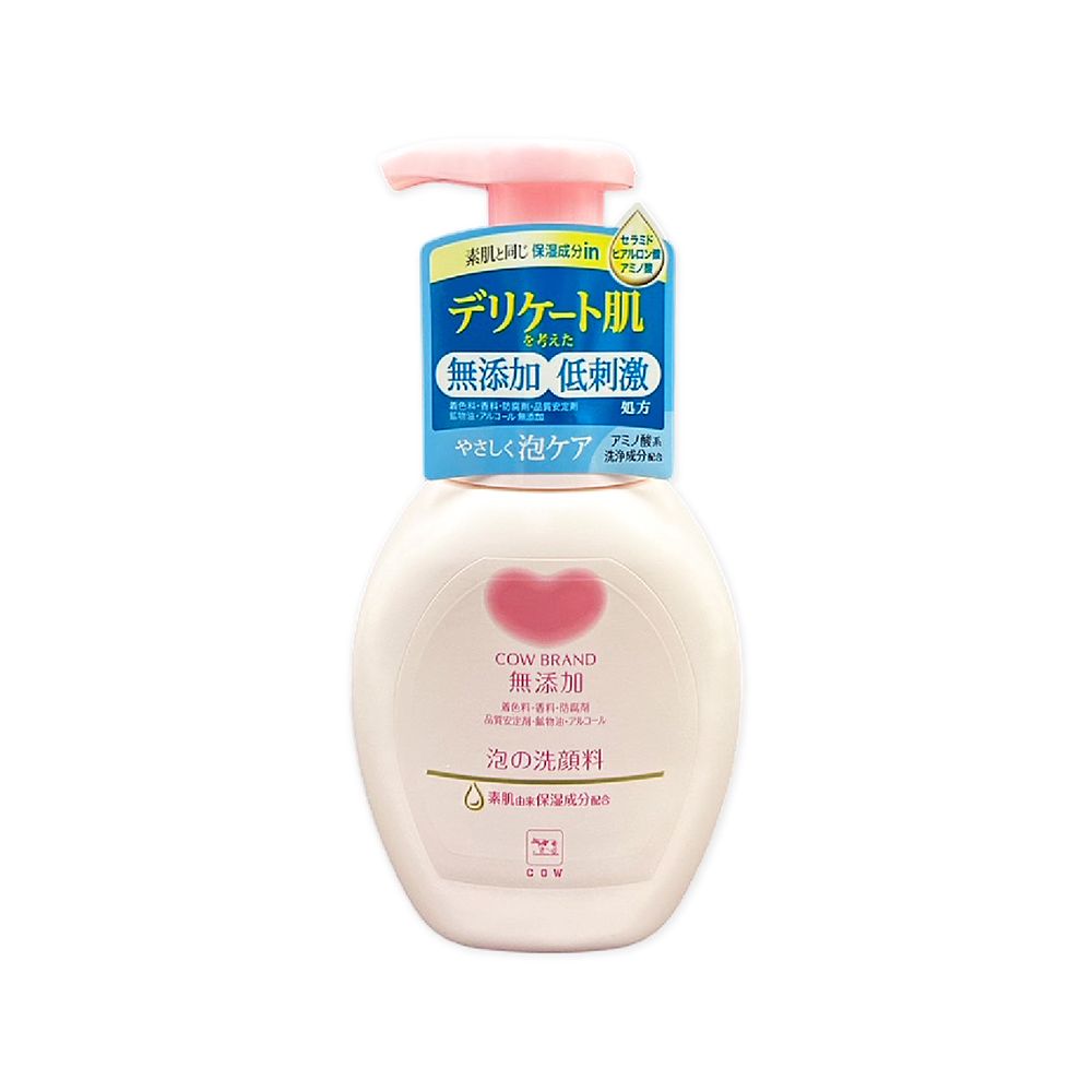 /セラミドと同じ保湿成分 ヒアルロンアミノ酸デリケート肌を考えた無添加低刺激安定処方アルコールやさしくケア 成分アミノ酸系 BRAND無添加料香料品質安定・アルコール泡の洗顔料 素肌保湿成分配合COW