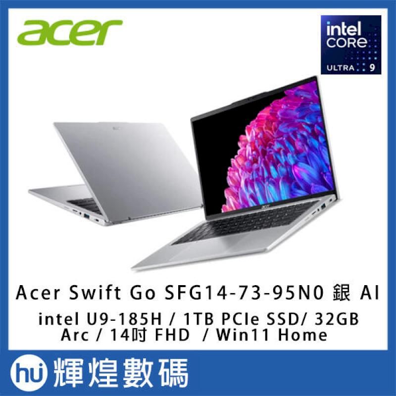  Acer 宏碁 14吋 Swift Go Evo 輕薄AI筆電 Ultra 9-185H/32G/1TB/Win11 銀