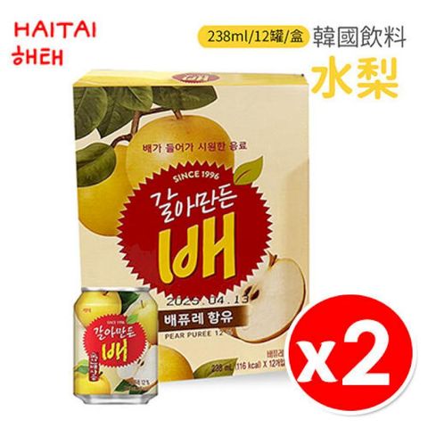 【24罐】韓國 HAITAI 水梨果汁 238ml 12罐/盒 x 2組