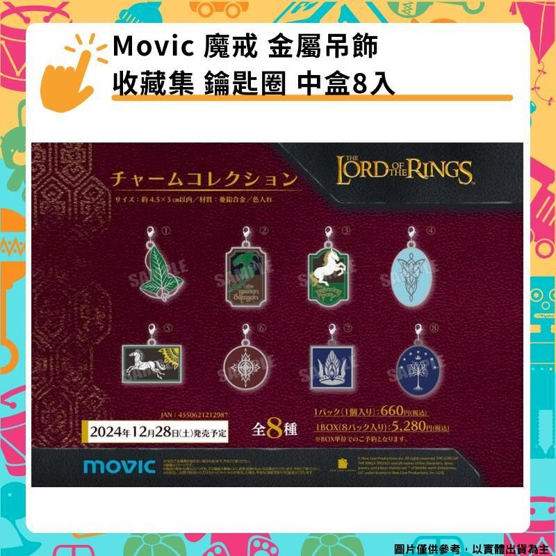  Movic 魔戒 金屬吊飾收藏集 鑰匙圈 中盒8入 The Lord of the Rings