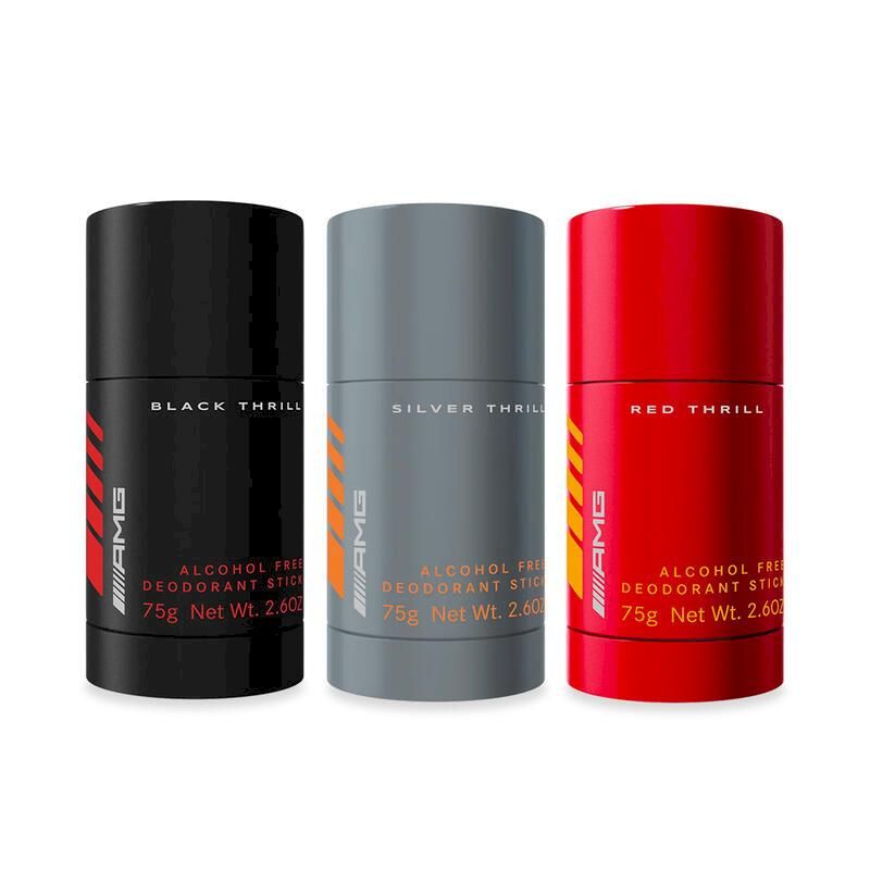 AMGBLACK THRILLSILVER THRILLRED THRILLALCOHOL FREEDEODORANT 75g Net Wt. AMGALCOHOL FREDEODORANT STIC75g Net Wt. 2.60AMGALCOHOL FREEDEODORANT STICK75g Net Wt. 2.60