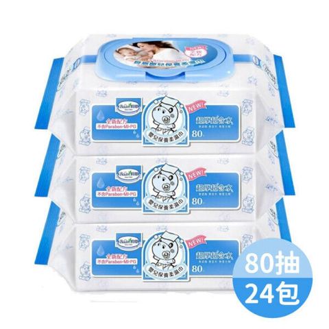 麗兒采家 【麗兒采家】貝恩 超純水80片裝嬰兒保養柔濕巾(24入裝)箱購