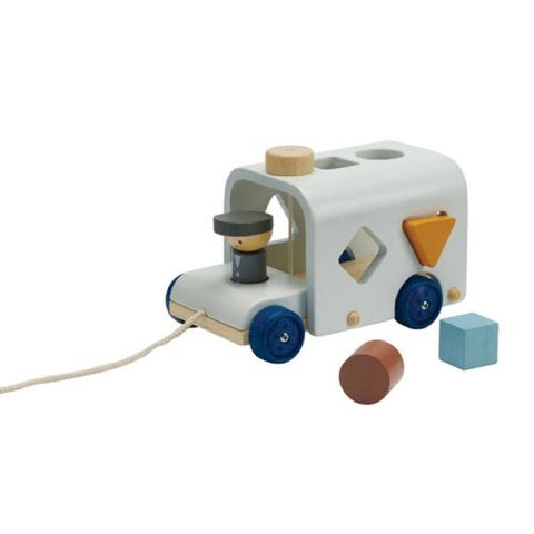 麗兒采家 【麗兒采家】PlanToys 形狀配對小巴士-清新藍