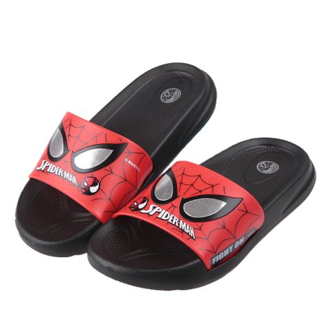 《布布童鞋》Marvel蜘蛛人眼睛亮亮紅黑色兒童輕量拖鞋(17~22公分) [ B4E040A ]