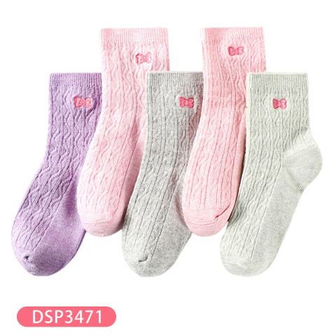 【虎兒寶】迪士尼系列 卡通造型兒童短襪 5雙組 - 蝴蝶結 童襪 ( DSP3471 )
