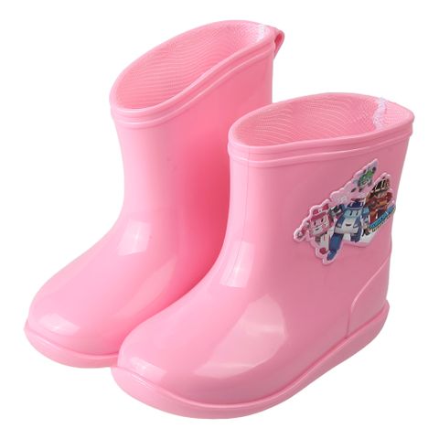 《布布童鞋》POLI波力警車粉紅色兒童短筒雨鞋(15~18公分) [ B3U483G ]