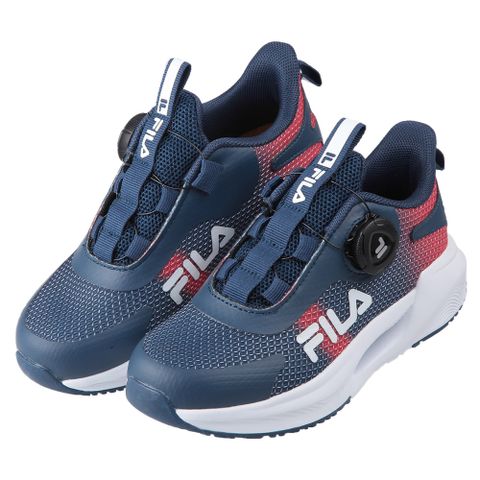 《布布童鞋》FILA旋鈕鞋帶流光藍兒童機能運動鞋(16~24公分)