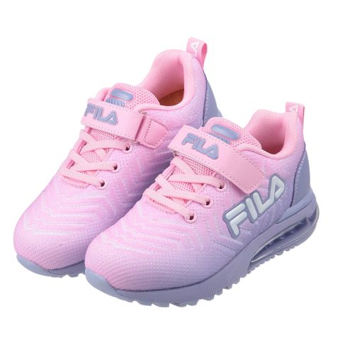 《布布童鞋》FILA康特杯羅曼粉紫兒童氣墊慢跑運動鞋(19~24公分) [ P4E951G ]