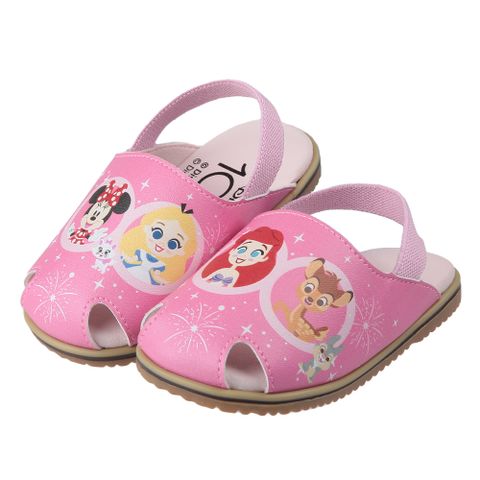 《布布童鞋》Disney迪士尼100週年紀念粉色護趾鬆緊帶寶寶拖鞋(13~15公分) [ D3W407G ]
