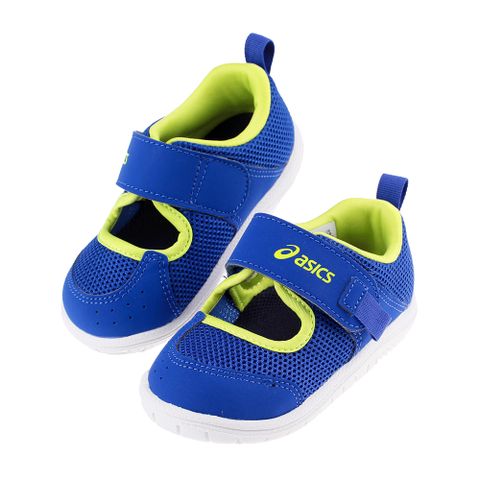 《布布童鞋》asics亞瑟士AMPHIBIAN黃藍色寶寶機能學步鞋(13~16公分) [ J3F229B ]
