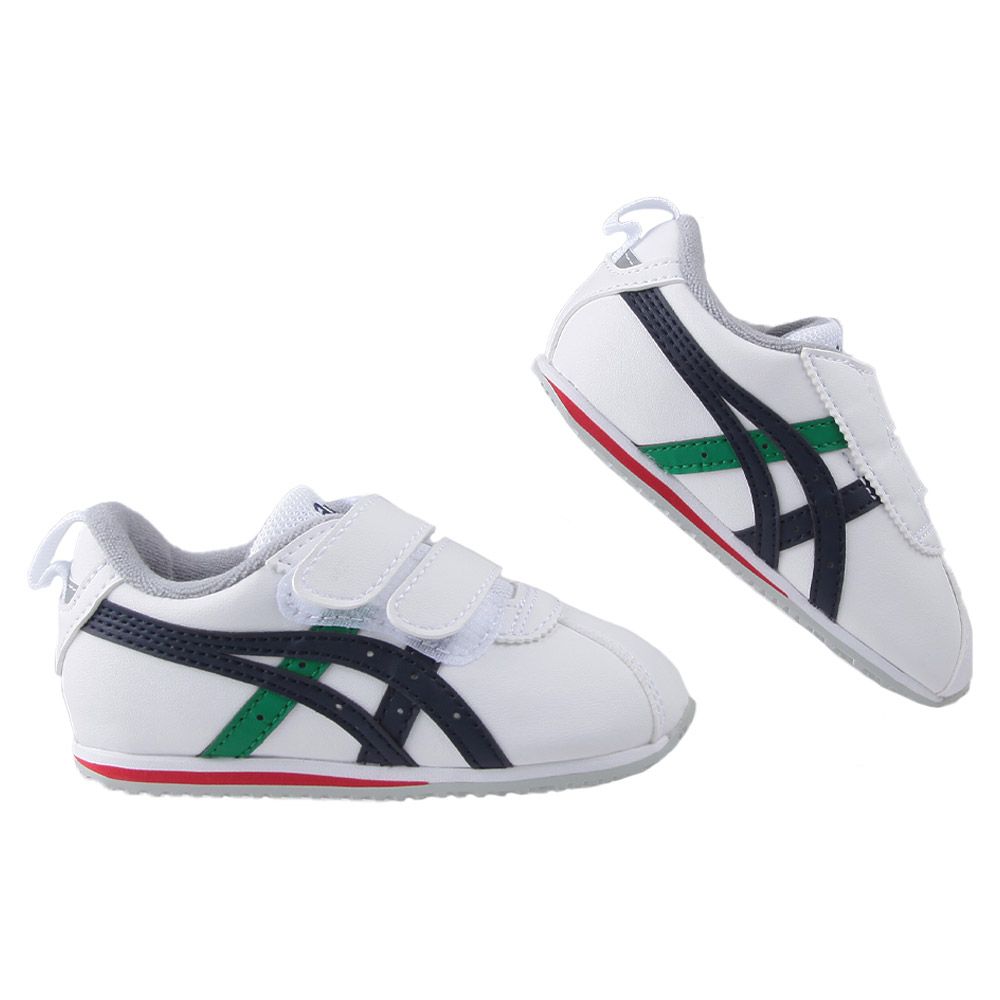 布布童鞋 asics亞瑟士COTLA經典藍白綠色寶寶機能學步鞋(13~15.5公分) [ J4B382M ]