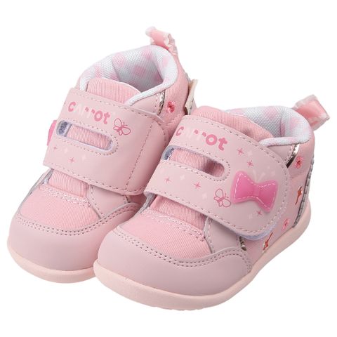 《布布童鞋》Moonstar日本Carrot蝴蝶結粉色寶寶機能學步鞋(12.5~14.5公分) [ I3Q474G ]