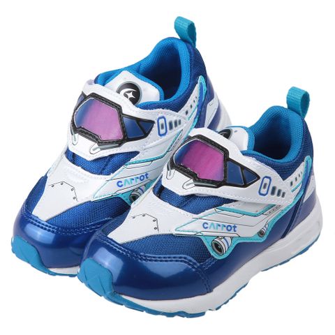 《布布童鞋》Moonstar日本Carrot藍色飛機兒童機能運動鞋(15~18公分) [ I4C575B ]
