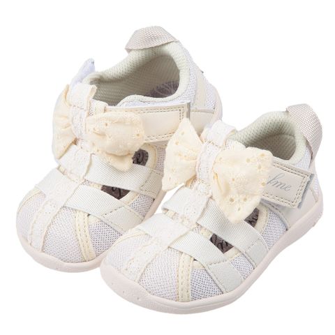 《布布童鞋》日本IFME蝴蝶結米黃寶寶機能水涼鞋(12.5~15公分) [ P4F703W ]