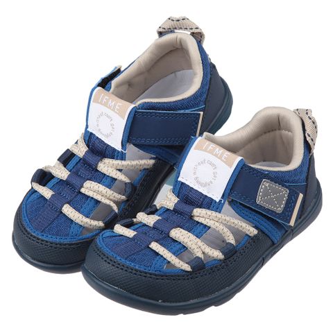 《布布童鞋》日本IFME帥氣軍藍中童機能水涼鞋(15~19公分) [ P4G801B ]