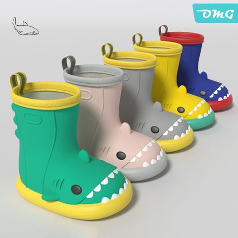 OMG 卡通鯊魚兒童雨鞋 防滑防水雨靴