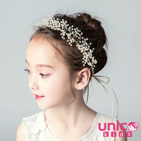 UNICO 兒童 手工製作表演拍照小花童最佳串珠花環頭飾/髮飾