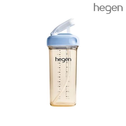 【Hegen】 PCTO™ 輕飲時光PPSU方圓型寬口吸管杯2.0 330ml-沁藍
