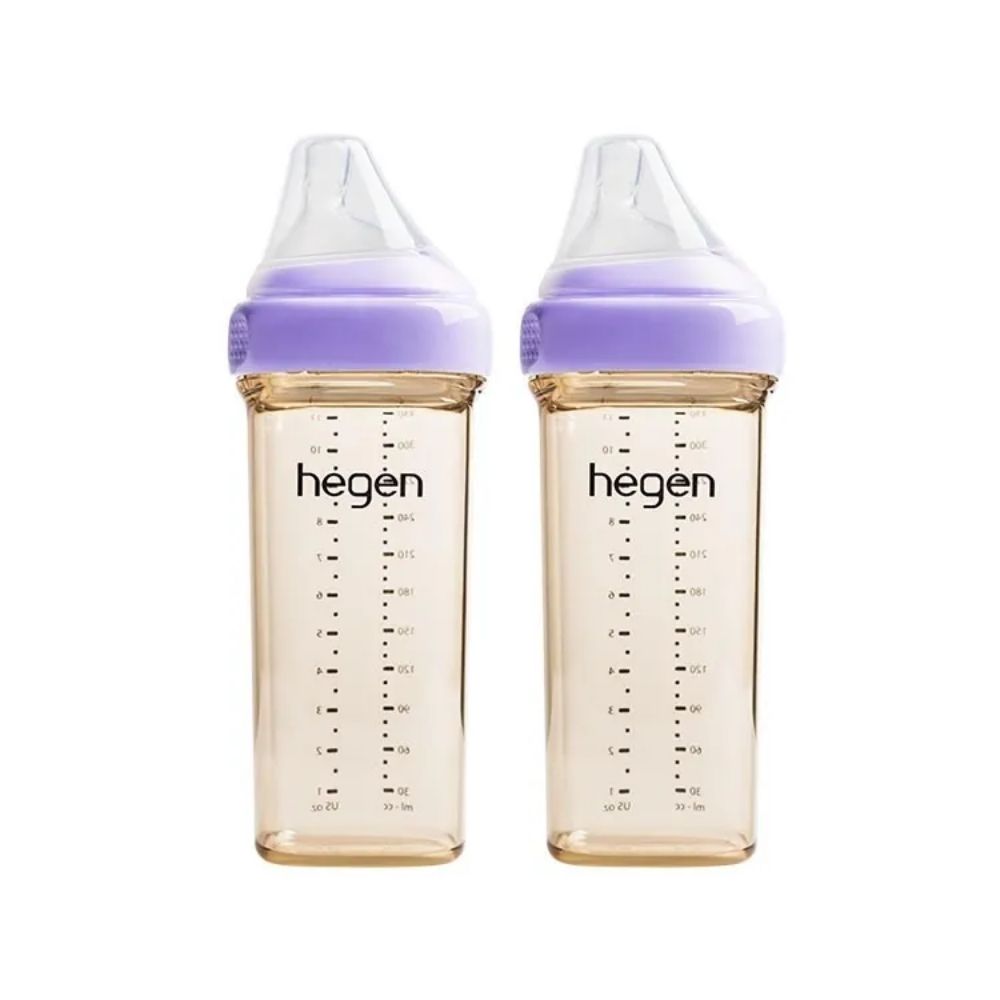 Hegen 金色奇蹟PPSU多功能方圓型寬口奶瓶 330ml 雙瓶組