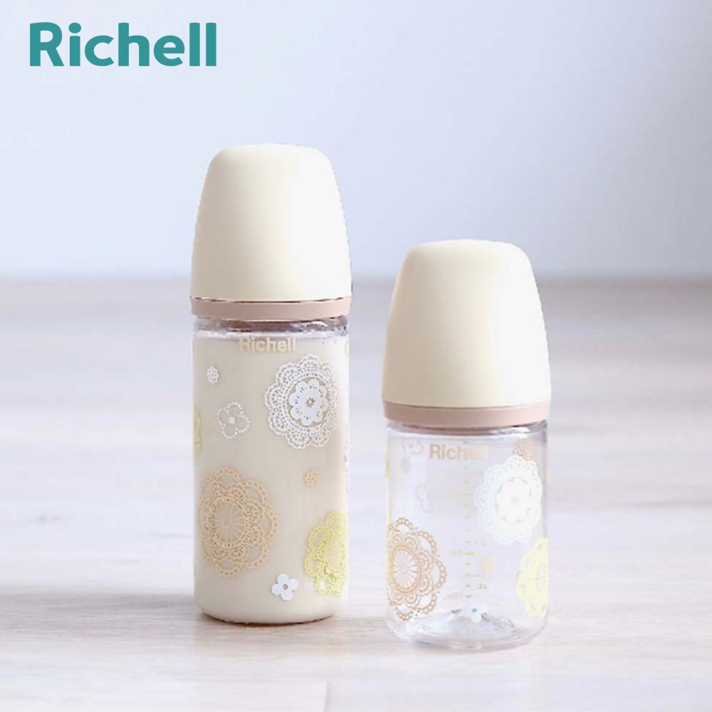 Richell 利其爾 TA 朵朵開寬口奶瓶 160ML ( 0-3m 奶嘴頭)