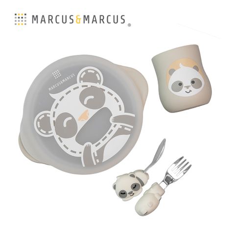 MARCUS＆MARCUS　動物樂園用餐訓練學習禮盒組-灰貓熊