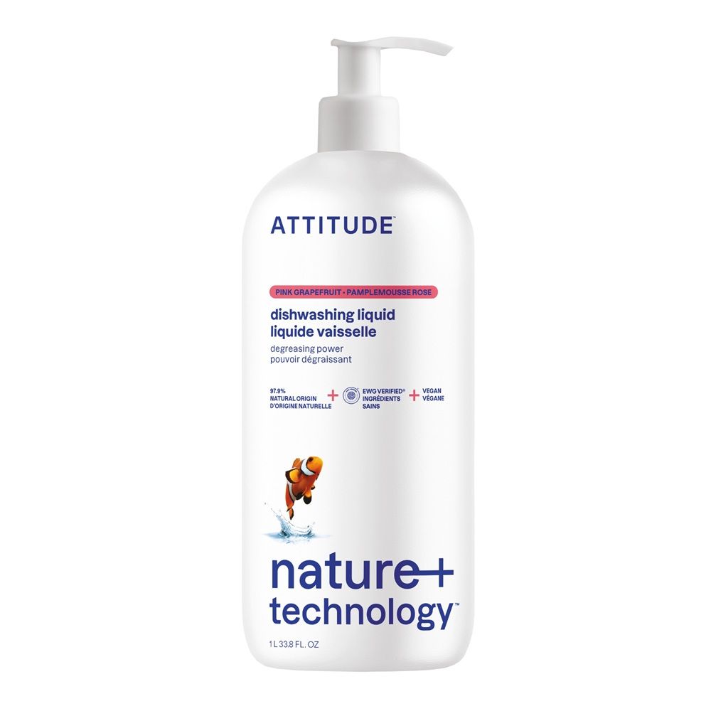 ATTITUDE 艾特優 加拿大  _餐具洗潔精-葡萄柚(壓頭) 1L  AM13186