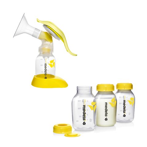 Medela 美樂 雙階段手動吸乳器加 儲乳瓶150mlx3入