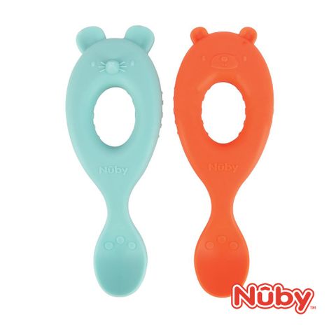 NUBY 幼兒學習湯匙二入組(圓柄)