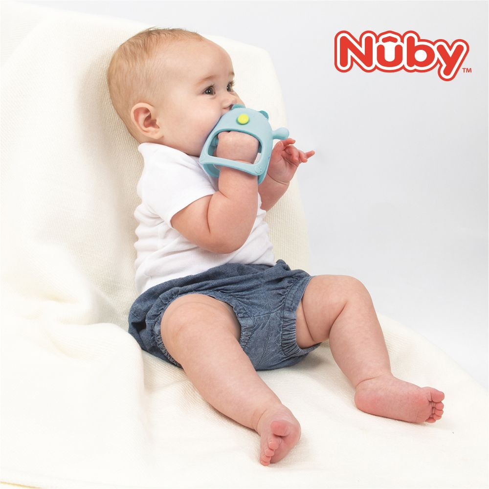 Nuby 手握式矽膠固齒器-熊熊款