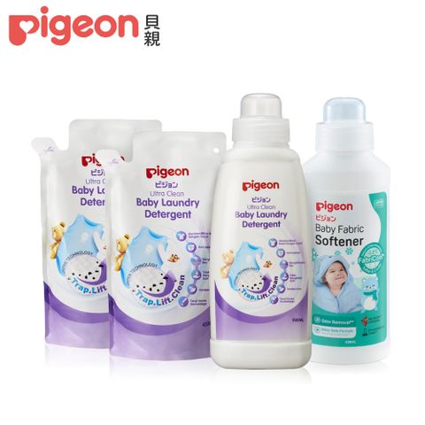 Pigeon 貝親 嬰兒柔軟洗衣必買組