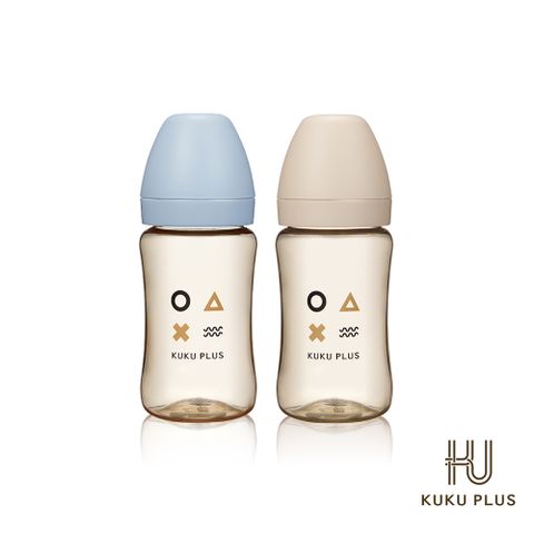 酷咕鴨KUKU PLUS純真之瞳寬口PPSU奶瓶240ml(2入組)