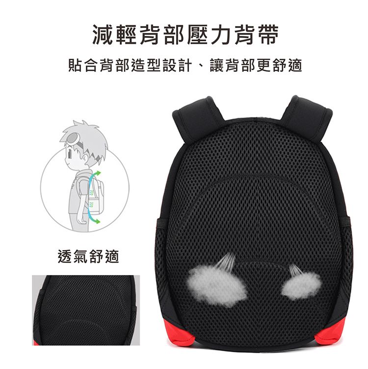 減輕背部壓力背帶貼合背部造型設計、讓背部更舒適透氣舒適