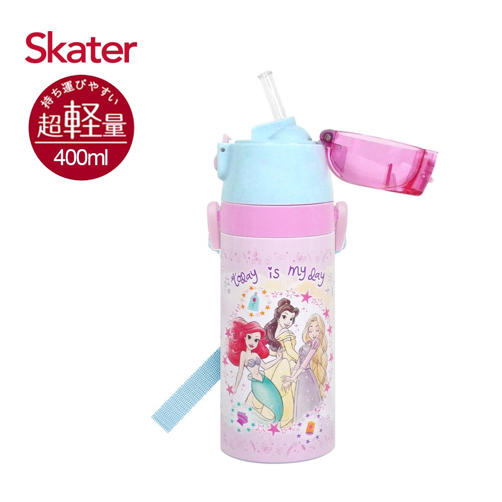 SKATER 吸管型保溫不鏽鋼水壺(400ml) 迪士尼公主