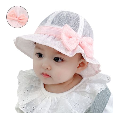 【Mesenfants】兒童帽子 可愛蝴蝶結寶寶遮陽帽 兒童防曬帽 漁夫帽 盆帽