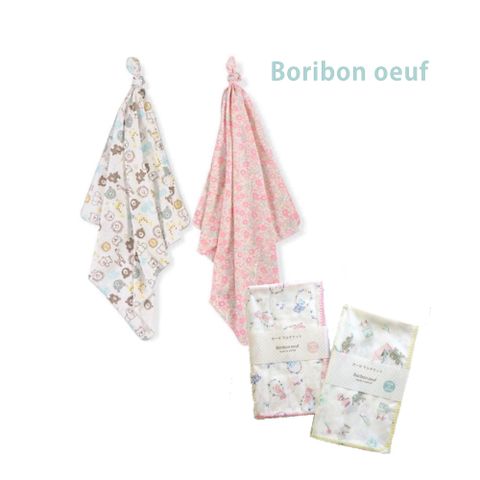 日本Boribon oeuf 多功能紗布包巾 (4款)