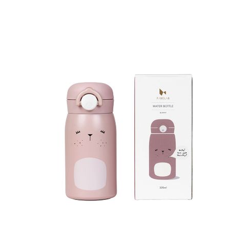 丹麥Fabelab 不銹鋼直飲水瓶-320ml 粉兔兒