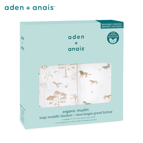 【Aden &amp; Anais】有機棉舒適厚毯/草原動物