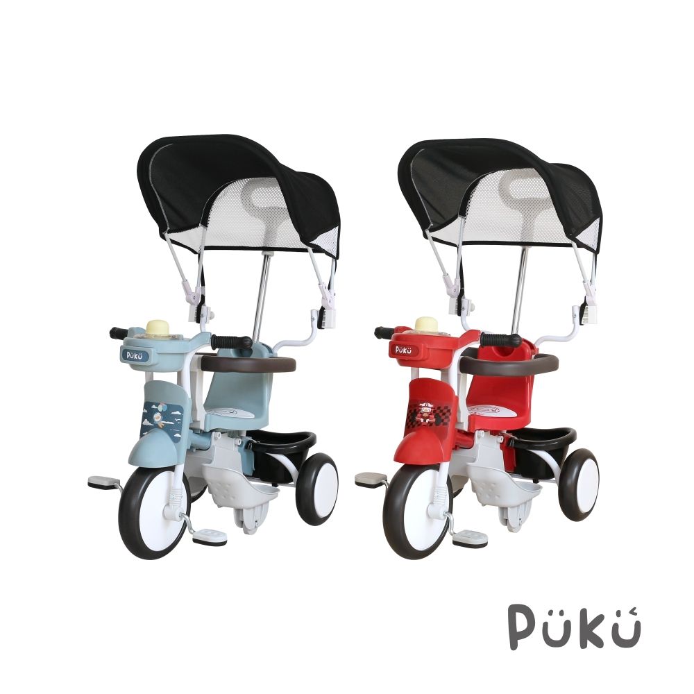 PUKU 藍色企鵝 Sunny Bike遮陽三輪車(甜點/汽車)