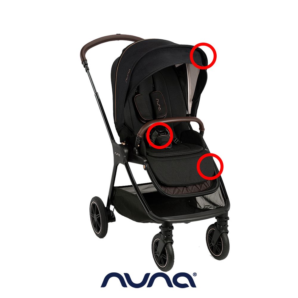 NUNA 荷蘭-TRIV next座布套+安全帶+扣具(不含框架)+頂篷(不含車架)(尊爵銅)