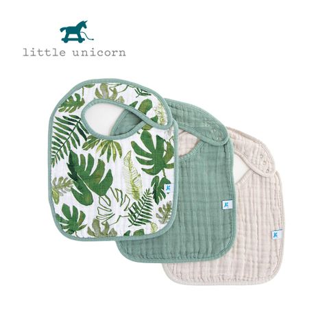 美國 Little Unicorn 純棉經典圍兜3入組 都會叢林